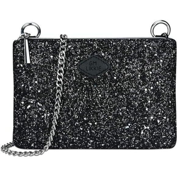Clutch Purse for Women, Crossbody Glitter Evening Bag, Sequin Handbag Black - Picture 1 of 6